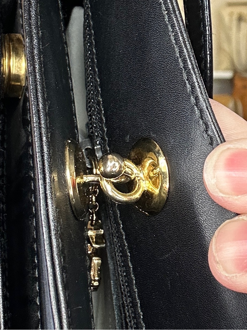 Vintage Salvatore Ferragamo Black Leather Convertible Tote Shoulder Bag Italy - Picture 9 of 16